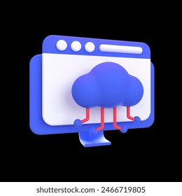 Web Optimization 3D icon concept. 3d illustration of cloud computing