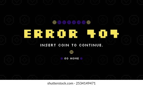 Web Page Error 404 User Interface Template Insert Coin