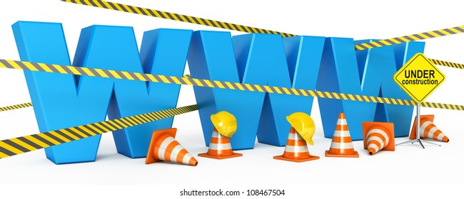 Web page is under construction. Icon isolated on white background. 3d render