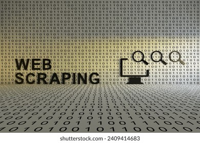 WEB SCRAPING concept text sunlight 3D illustration
