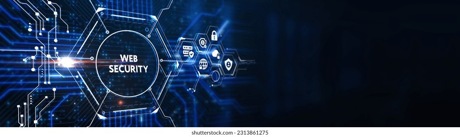 Web security. Cyber security, computer data encryption and internet protection. 3d illustration