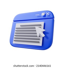 Web site icon 3D rendering illustration on a white background