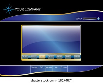 web site navigation template vector design