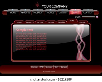 web site navigation template vector design