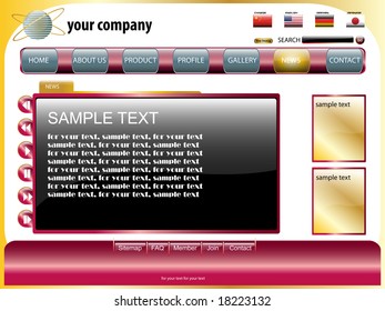 web site navigation template vector design