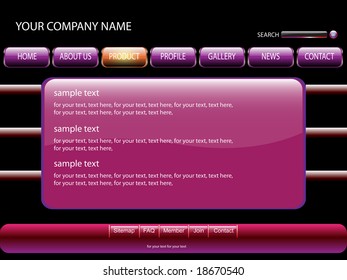 web site navigation template vector design