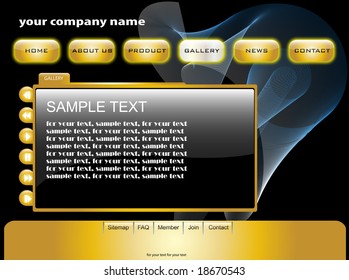 web site navigation template vector design