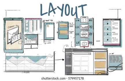 Web template layout draft sketch