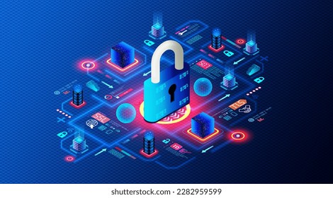 Web Traffic Encryption Concept - Secure Online Communications - Process of Protecting and Securing Data Transmitted Between Computers and Servers over the Internet - 3D Illustration