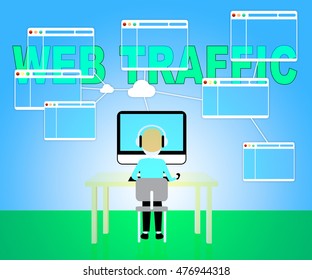 Web Traffic Indicating Seo Optimization 3d Illustration