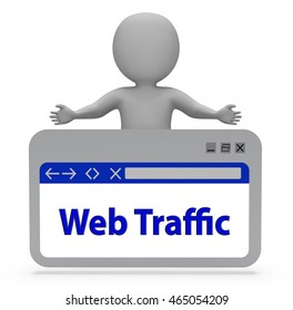 Web Traffic Webpage Search Engine Optimization Showing Digital Marketing Website Development And Research For Online Site Traffic