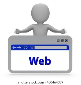 Web Webpage Showing Website Internet And Online 3d Rendering