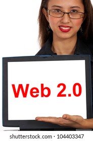 Web2 Computer Message Shows Social Media