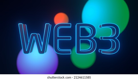 Web3 Decentralized Futuristic Internet Technology 3d Illustration