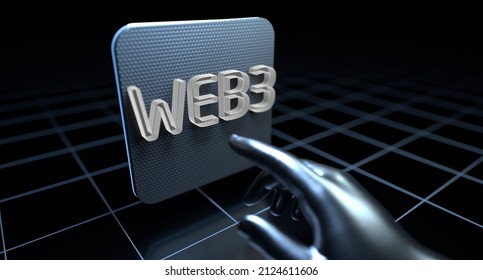 Web3 Decentralized Futuristic Internet Technology 3d Illustration