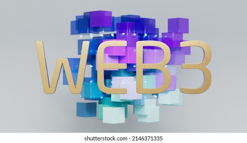 Web3 Next Generation Decentralized Internet Technology 3d Illustration