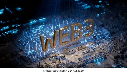 Web3 Next Generation Decentralized Internet Technology 3d Illustration