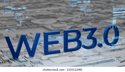 Web3 next generation decentralized internet technology 3d illustration