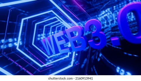 Web3 Next Generation Decentralized Internet Technology 3d Illustration