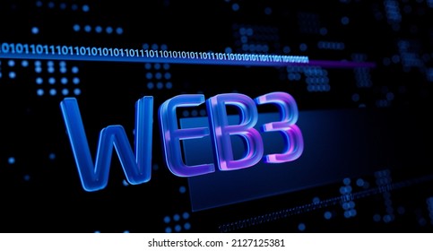 WEB3 Next Generation World Wide Web Blockchain Technology With Decentralized Information, Distributed Social Network 3d Illustration