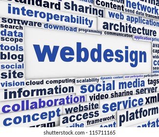 Webdesign message background. Internet technology poster design