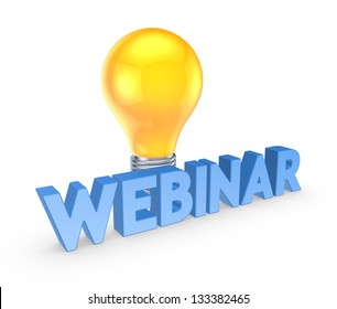 Webinar concept.Isolated on white background.3d rendered.