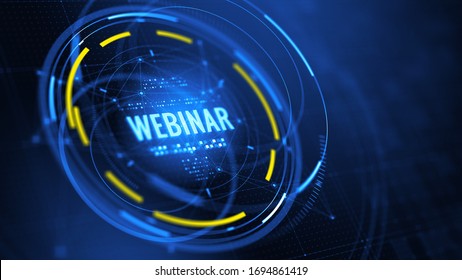 Webinar, Online Education and Training concept -Abstract Webinar Composition. 3d rendering - Powered by Shutterstock