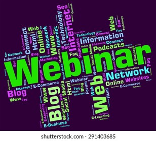 Webinar Wordcloud Online Education Virtual Internet Lessons Means Web E-learning At College Or University Level Or Corporate Skills Coaching And Instruction