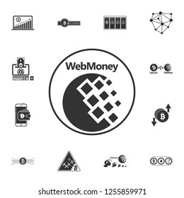 Webmoney  Icon. Crypto currency set icons