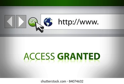 Website access granted illustration design