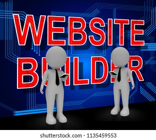 Website Building Software Coding Solution 3d Rendering Means Web Company Creation And Development