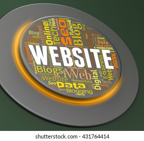 Website Button Showing Control Online And Www 3d Rendering