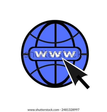Website Icon. Vector www icon. Web icon. Website icon page symbol for your web design. Internet world vector. browser