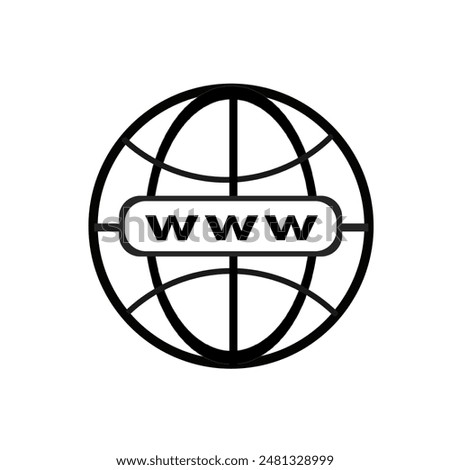 Website Icon. Vector www icon. Web icon. Website icon page symbol for your web design. Internet world vector. browser