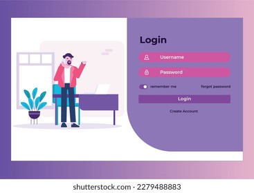 Website login page template for developers
