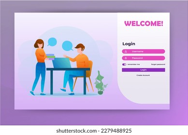 Website login page template for developers