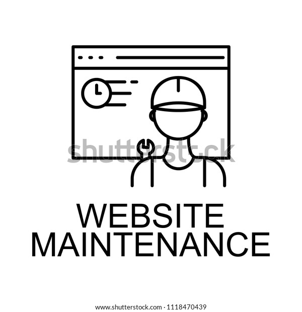 website\
maintenance icon. Element of web development signs with name for\
mobile concept and web apps. Detailed website maintenance icon can\
be used for web and mobile on white\
background