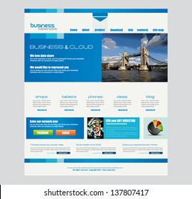 Website Template For Corporate Business And Cloud Purposes. Ideal For Company Blogs With High Class Presence.