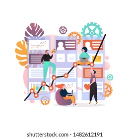 Website traffic rank, statistics and analytics, illustration. Website popularity, ranking, seo services concepts for web banner, web site page etc.