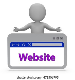 Website Webpage Meaning Browsing Internet 3d Rendering
