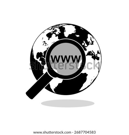 Website WWW icon with shadow
