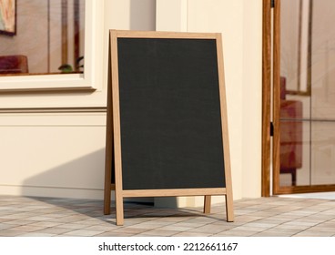 Wedding Black Board, Welcome Sign Mockup , Outdoors. Greeting Template With Clipping Path. 3d Rendering.