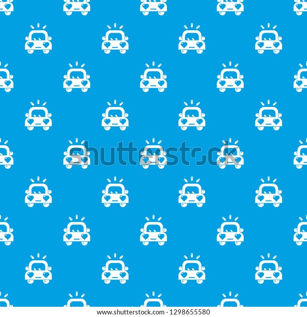 Wedding car\
pattern seamless blue repeat for any\
use
