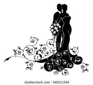 Wedding Couple Bride Groom Husband Wife Stock Vector (Royalty Free ...