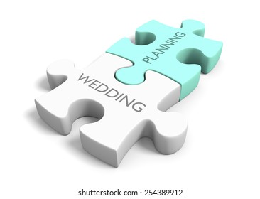 Wedding day planning and preparation puzzle concept - Powered by Shutterstock