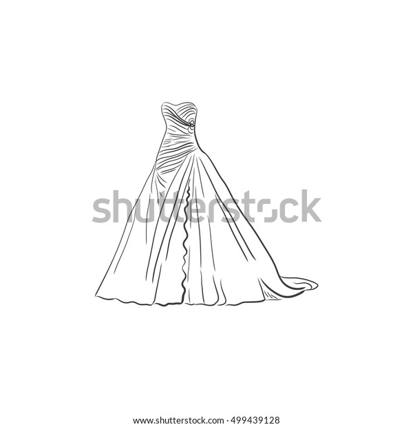Wedding Dress Sketch Design Stock Illustration 499439128