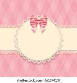 Wedding invitation with bow
