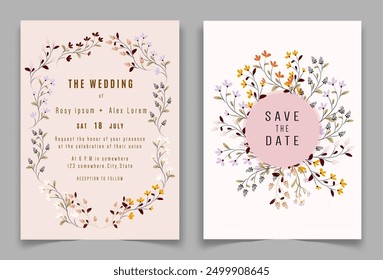 : wedding invitation card background vector. Elegant hand drawn flower and line art with elegant garden anemone template Design illustration for wedding and template, banner. - Powered by Shutterstock