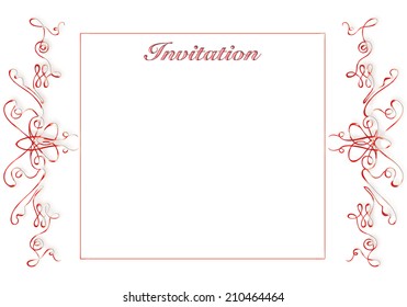 Wedding Invitation Card On White Background Stock Illustration