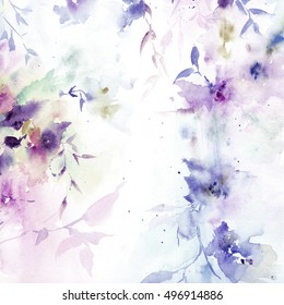 Watercolor Flower Background High Res Stock Images Shutterstock